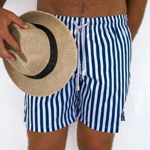 Kenny Flowers The Nauti by Nature Swim Trunks Blue & White Striped Coastal XXL